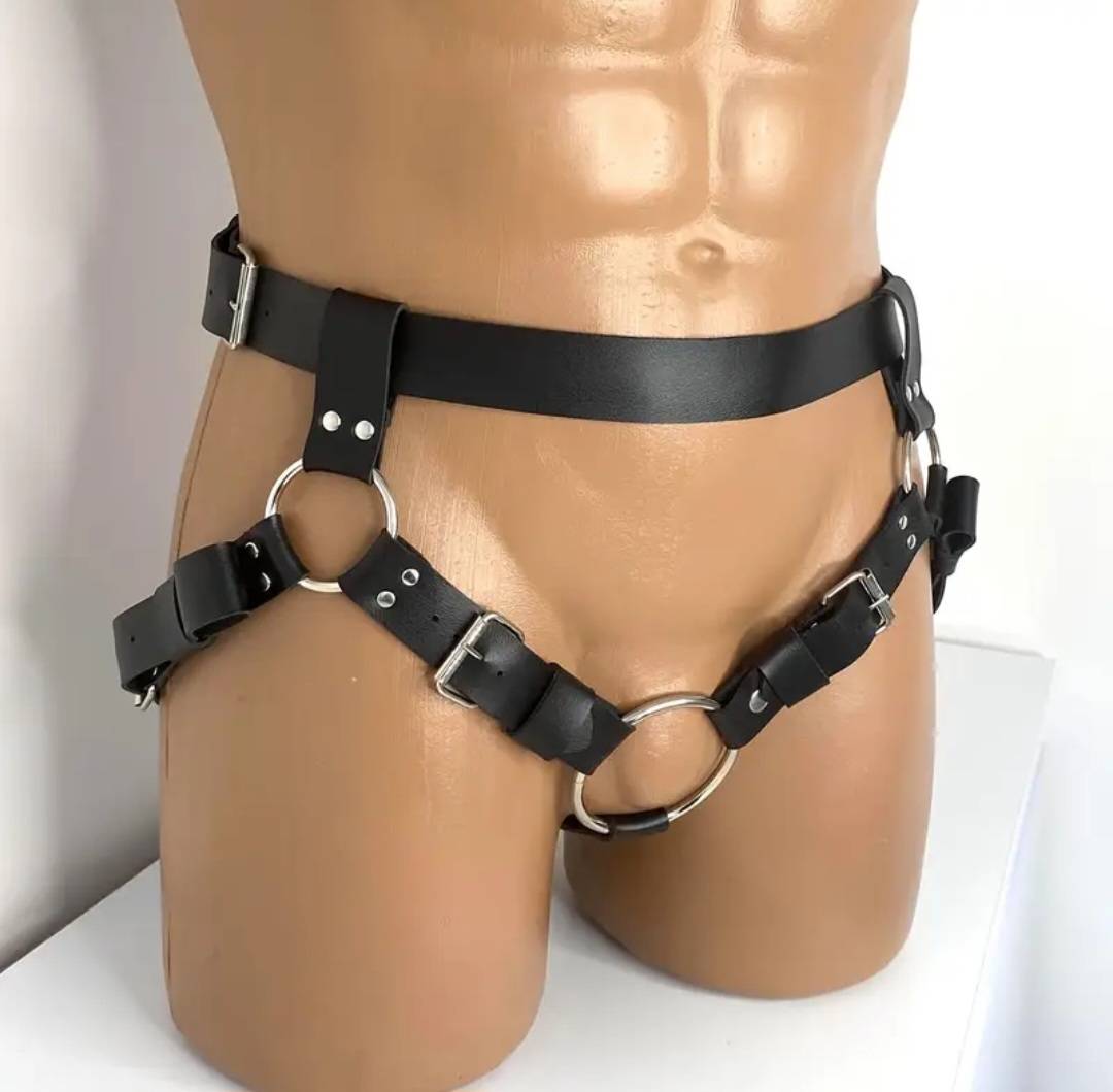 ชุดเข็มขัดหนังขนาดฟรีไซส์ พร้อมห่วงสวมพวง ( รหัส RD4141 )