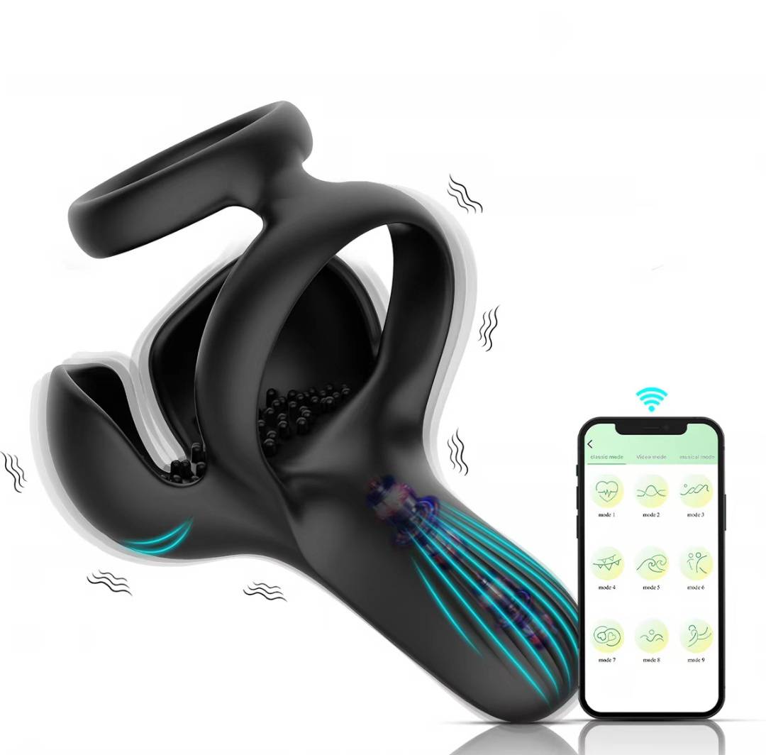 เครื่องสั่นไข่พร้อมก้านแหย่สั่นใต้หว่างขา ( รหัส SA6464 )