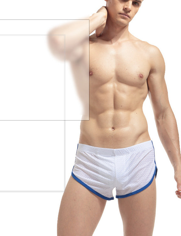 กางเกงกีฬาขาสั้นระบายอากาศ สีขาว ( รหัส SP024 )