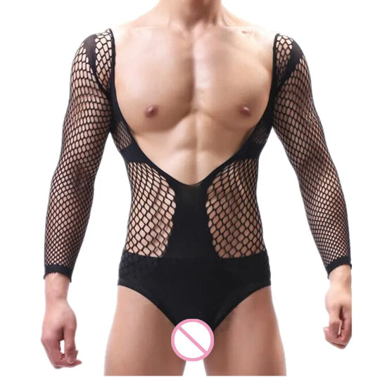 ชุดตะข่ายแขนยาวแหวกอก ขนาดฟรีไซส์ ( รหัส B105 )