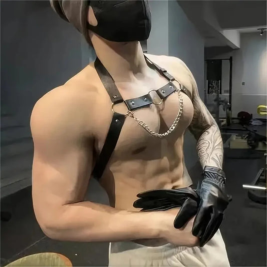 SALE!!! ชุดสายหนังรัดหน้าอก HARNESS ( รหัส B225 )