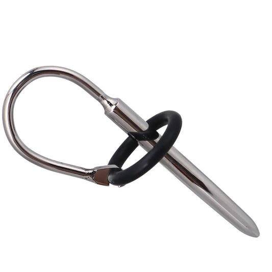 แท่งแสตนเลสสอดรูฉี่พร้อมห่วงสิลิโคนสวมหัว ( รหัส RD038 )