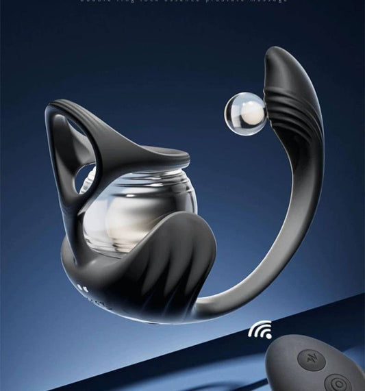 เครื่องสอดกระตุ้นจุดจีสปอตทพร้อมห่วงสามช่องและรีโมท ( รหัส EL45 )