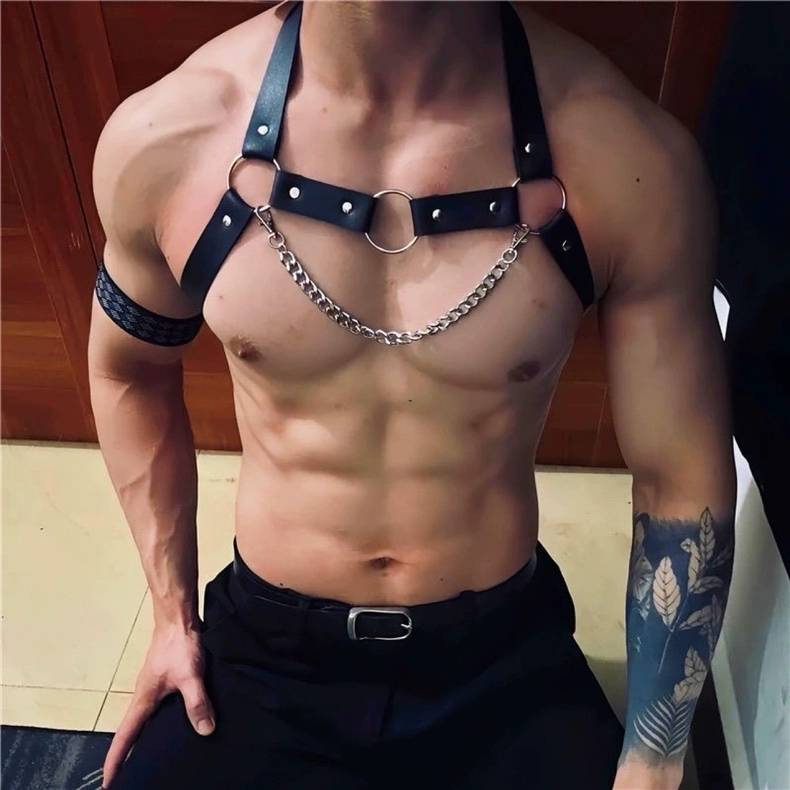 SALE!!! ชุดสายหนังรัดหน้าอก HARNESS ( รหัส B225 )