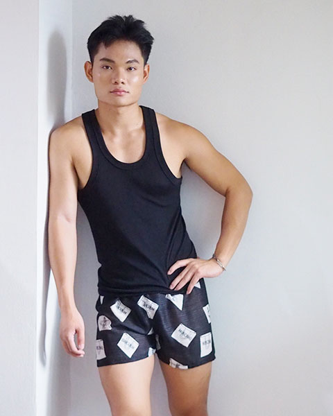 กางเกงนอนขาสั้นผ้าพริ้วๆ สำหรับผู้ชายแบรนด์ไอแลนเดอร์ islander( รหัส ID14 )